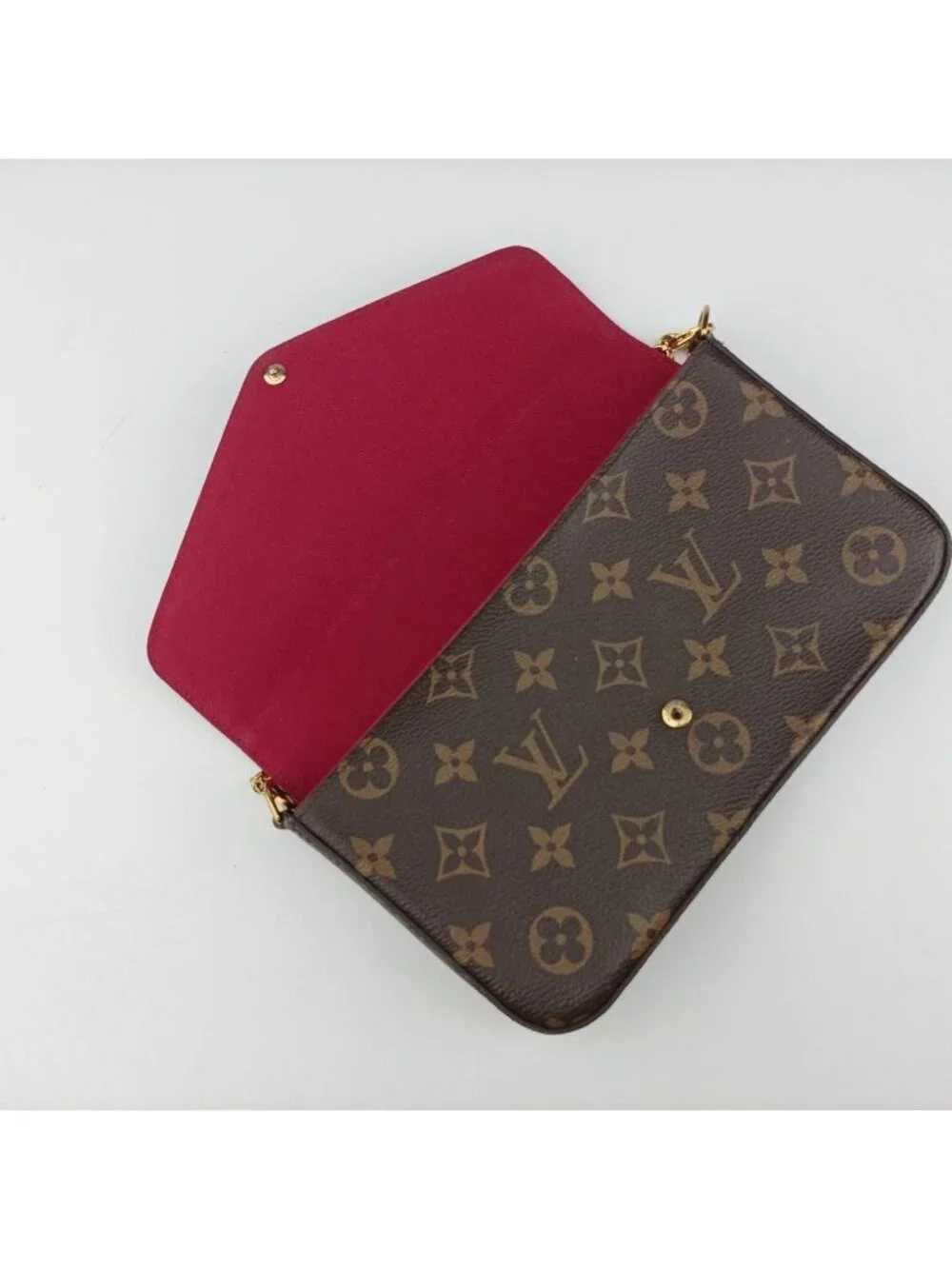 Louis Vuitton Pochette Felicie Monogram Brown Canvas Shoulder Bag